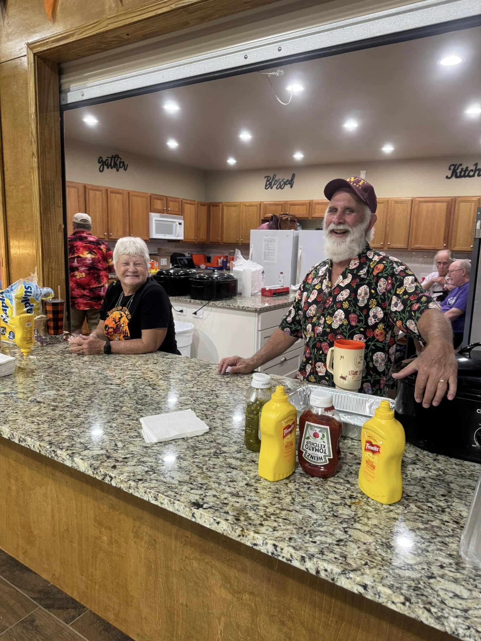 Members of Stockdale Church of Christ sharing a meal and fellowship